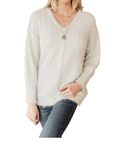 143 Story Fuzzy Wuzzy Sweater In Frosty Gray In Multi