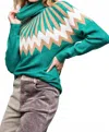 143 Story Geometric Ethnic Sweater (plus Size) In Hunter In Green