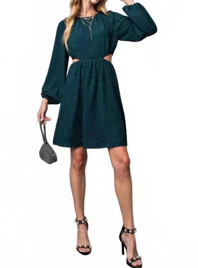 143 Story Hunter Metallic Cutout Mini Dress In Green