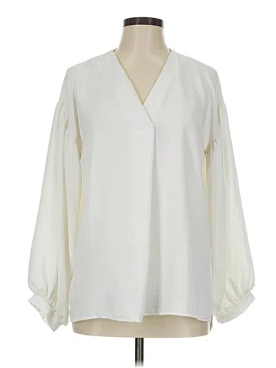 Pre-owned 143 Story Long Sleeve Blouse In White