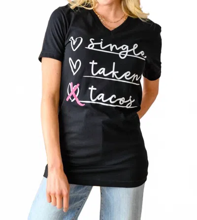 143 Story Love & Tacos Tee In Black In Blue