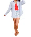 143 Story No Doubts Button Up In Blue In Grey