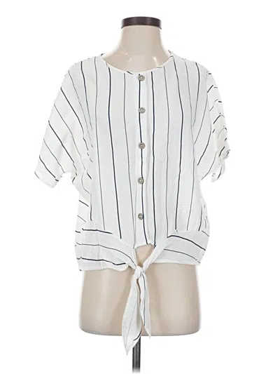 Pre-owned 143 Story Short Sleeve Blouse In White