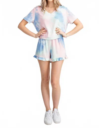 143 Story Tie Dye Short Sleeve Top In Cotton Candy In Multi