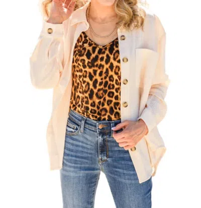 143 Story Want The Best Button Up Top In Cream In Black