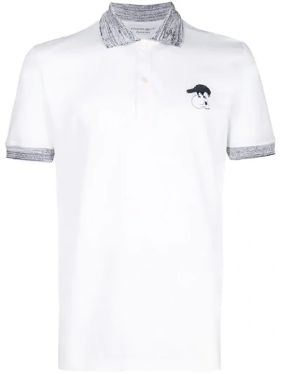 Alexander Mcqueen Bird And Skull Embroidered Polo Shirt In White