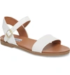 Steve Madden Dina Flat Sandals In White Leather