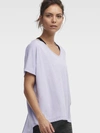 DONNA KARAN TIE-BACK V-NECK TEE,400728539064