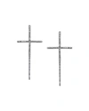 Sheryl Lowe Silver Spike Cross Pave Diamond Earrings
