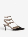 Valentino Garavani Womens Black/beige So Noir 65 Patent-leather Heeled Sandals