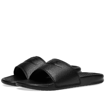 Nike Men's Benassi Just Do It Slide Sandals From Finish Line In Black
