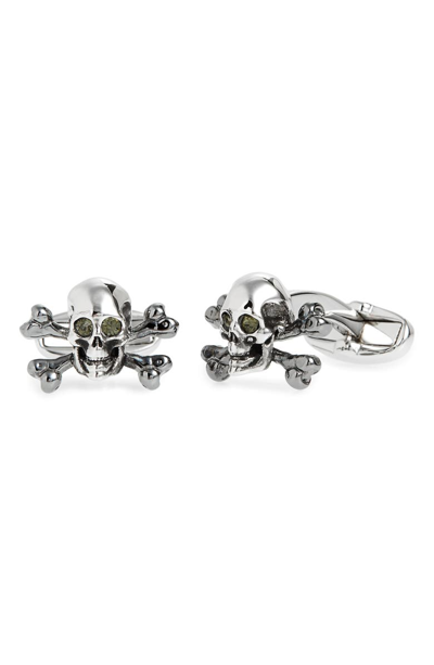 Paul Smith Skull & Crossbones Cuff Links In Silver