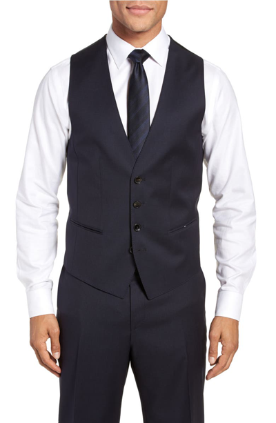 Hugo Boss Slim Fit Create Your Look Suit Separate Waistcoat In Navy