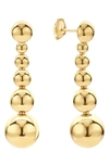 Lagos Caviar Gold Collection 18k Gold Graduated Seven Bead Drop Earrings In Gold