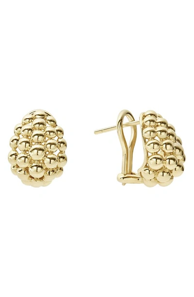 Lagos Caviar Gold Collection 18k Gold Domed Huggie Earrings