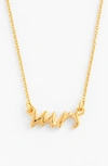 KATE SPADE 'SAY YES - MRS' NECKLACE,WBRU3352