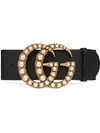 GUCCI PEARL DOUBLE G WIDE BELT,453261DLX1T12964819