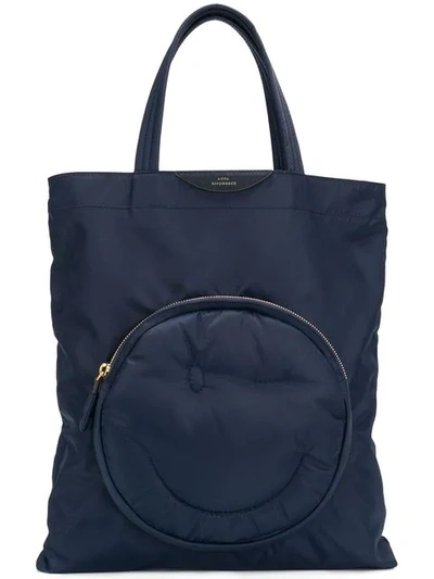 Anya Hindmarch Chubby Wink Tote Bag In Blue