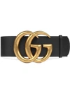 GUCCI WIDE LEATHER BELT WITH DOUBLE G,453265AP00T12964816