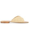 Carrie Forbes Salon Woven Raffia Slides In Brown