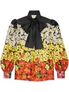 GUCCI DEGRADÉ FLOWERS SILK TWILL SHIRT,528905ZLX6212964411