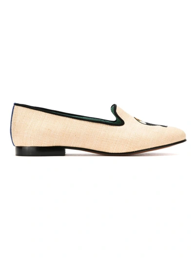 Blue Bird Shoes Leather And Straw Tucano Loafers In Neutrals
