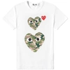 Comme Des Garçons Play Comme Des Garcons Play White Camo Double Heart T-shirt In White