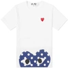 Comme Des Garçons Play Comme Des Garcons Play Polka Dot Hem Heart Tee In White
