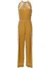 ANDREA MARQUES HALTERNECK WIDE LEGS JUMPSUIT,MACACAOPANTALONADECOTEALTO12522172