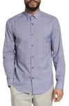 THEORY MURRARY INDY REGULAR FIT SOLID COTTON & LINEN SPORT SHIRT,I0174544