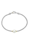 Lagos 18k Gold And Sterling Silver Luna Rope Bracelet With Cultured Freshwater Pearl In White/silver