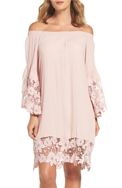 Muche Et Muchette Jolie Lace Accent Cover-up Dress In Blush