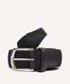 ANDERSON'S MENS LEATHER TRIMMED ELASTICATED WOVEN BELT,414601