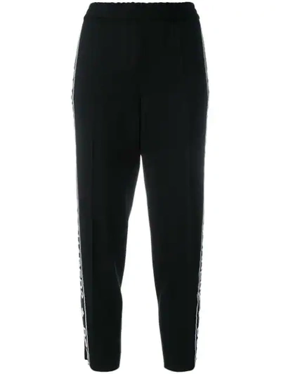 Dsquared2 Cropped Logo Stripe Track Pants In Black