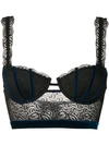 Chite' Patterned Balcony Bra  In Black
