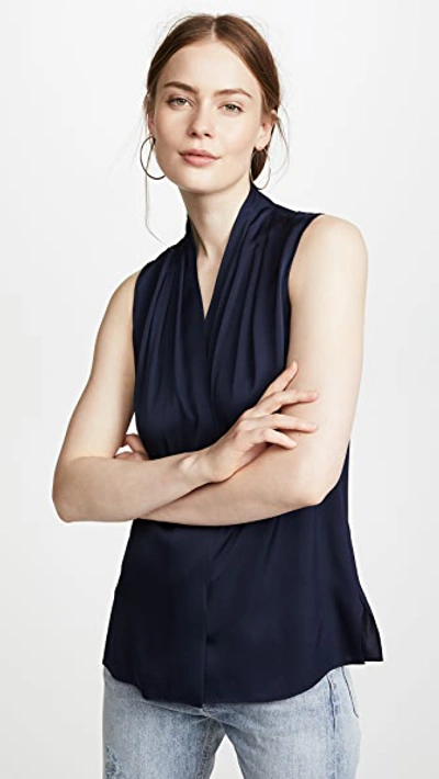 Kobi Halperin Mila Silk-stretch Sleeveless Top In Midnight