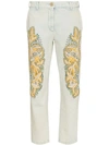 GUCCI CRYSTAL EMBROIDERED DENIM JEANS,518571XRA4912807075