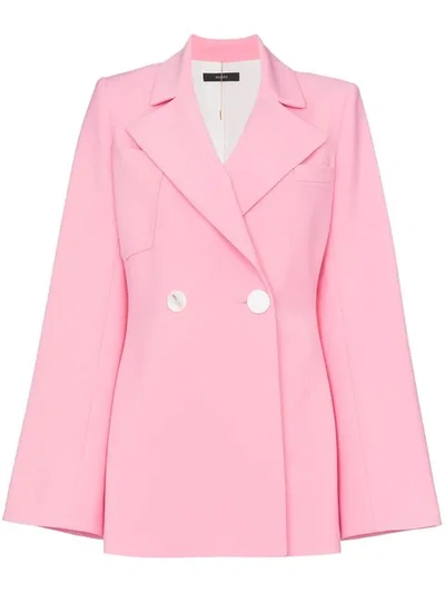 Ellery Calling Card Oversized Double-breasted Crepe Blazer In Pink