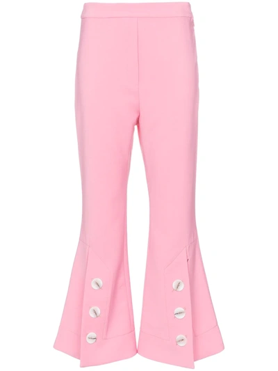 Ellery Fourth Element Cropped Kick-flare Trousers In Pink/purple