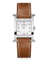 HERMÈS WATCHES WOMEN'S HEURE H 25MM STAINLESS STEEL & LEATHER STRAP WATCH,400000014883