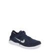 Nike Men's Free Rn Flyknit Lace Up Sneakers In Navy/white