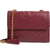 TORY BURCH FLEMING LEATHER CONVERTIBLE SHOULDER BAG - RED,43833