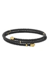 Lagos Gold & Black Caviar Collection 18k Gold & Ceramic Coil Bracelet In Gold