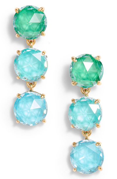 Kate Spade Bright Ideas Triple Drop Earrings In Gold/blue