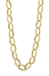 LAGOS LAGOS CAVIAR GOLD FLUTED OVAL LINK NECKLACE,04-10305-18