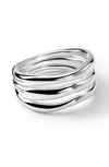 Ippolita Sterling Silver Glamazon Triple-band Squiggle Ring In Silver