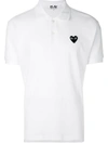 Comme Des Garçons Play Heart Patch Polo Shirt In White