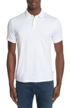 Emporio Armani Interwoven Cotton Polo Shirt In White
