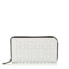 JIMMY CHOO CARNABY WHITE SATIN LEATHER TRAVEL WALLET WITH MIXED STARS,CARNABYUIG S
