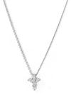 Roberto Coin 18k White Gold Small Cross Pendant Necklace With Diamonds, 16 In White Gold